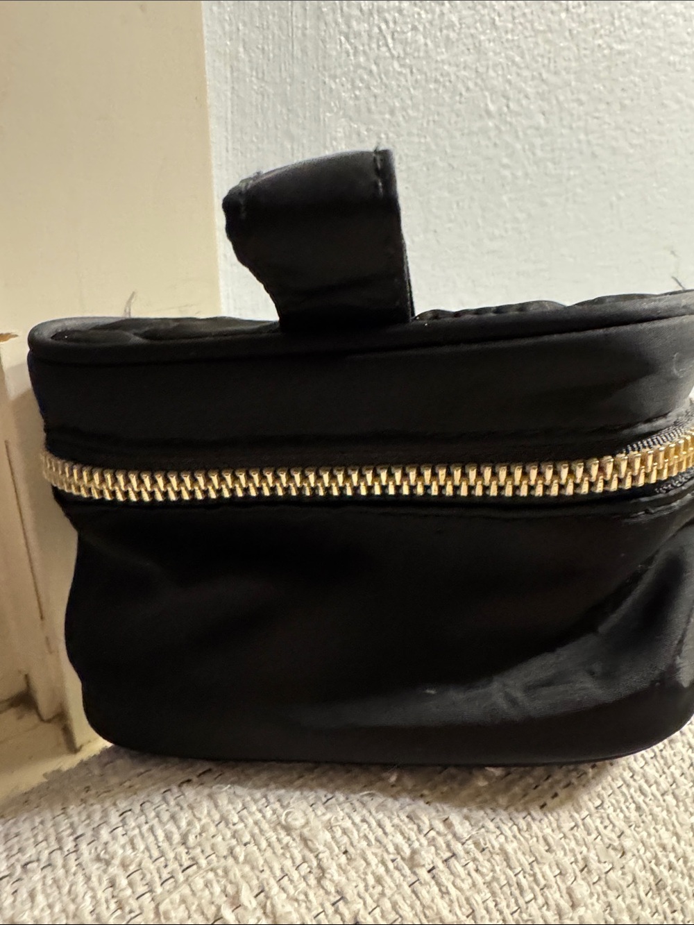 Aimee Kestenberg Black Quilted Cosmetic Case with Gold Zip